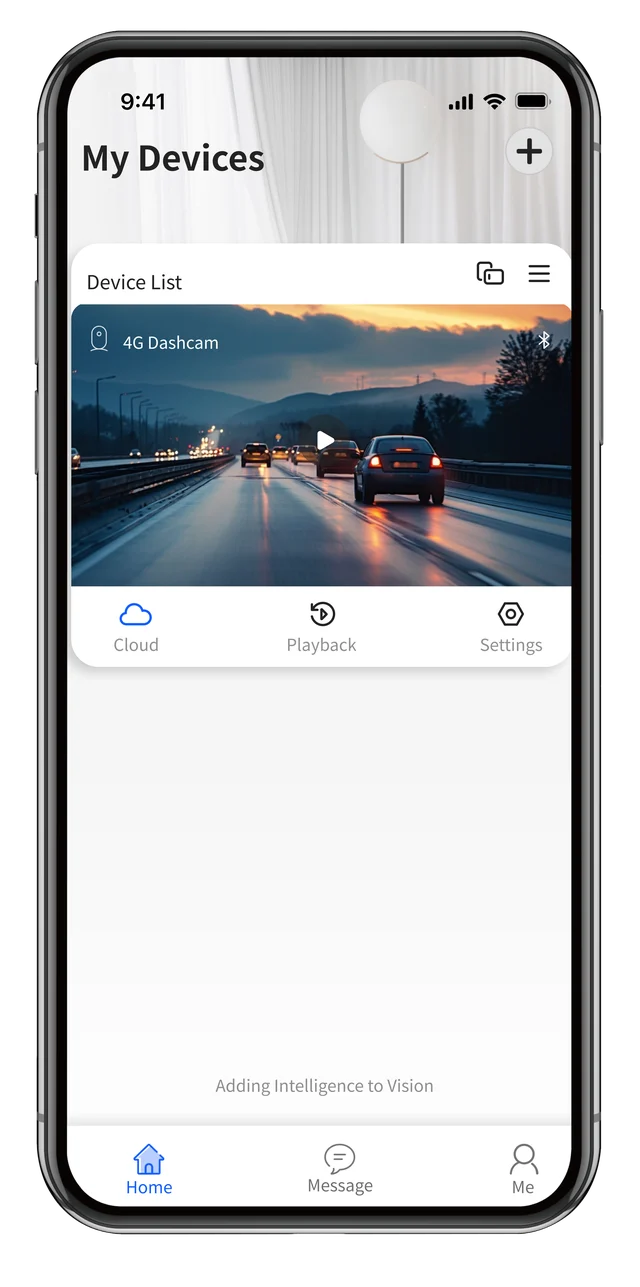 AIDOVID app home screen with device status