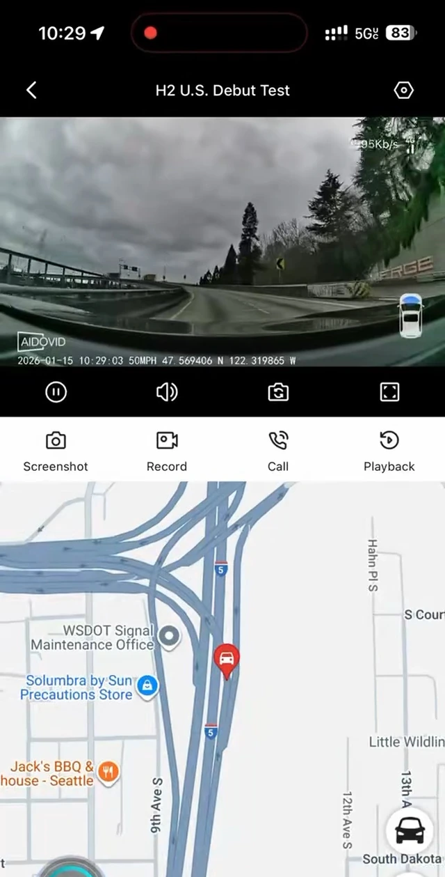 Live road view in the SmartSF App