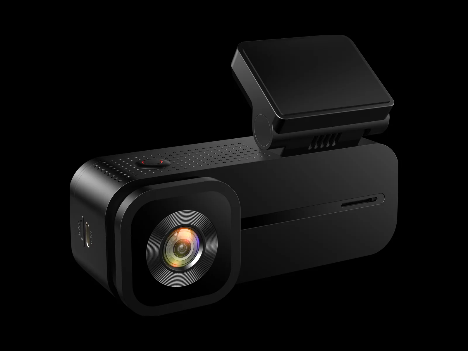 SmartSF H2 dash camera, low-angle studio view