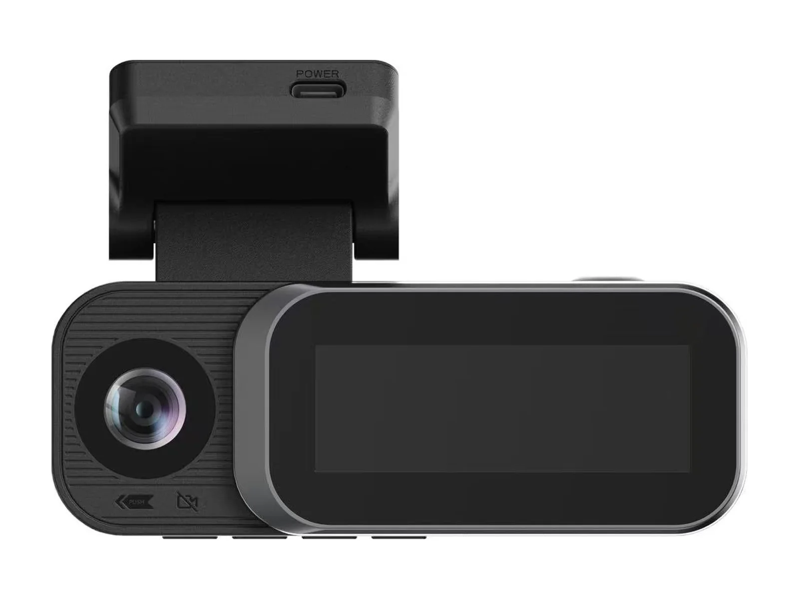 SmartSF H2 dash camera, front view with sliding display